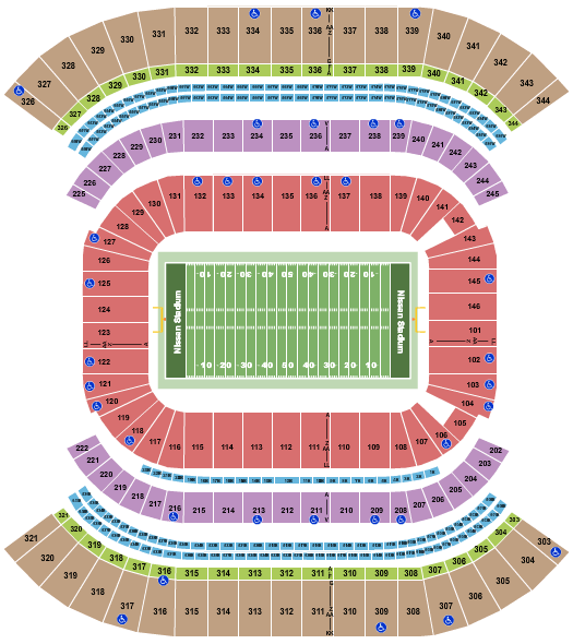 Nissan Stadium Music City Bowl Seating Chart
