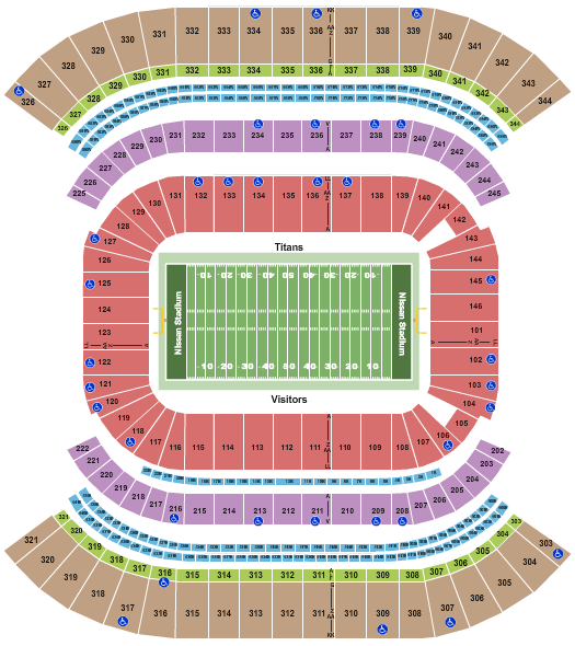 Nissan Stadium Music City Bowl Seating Chart